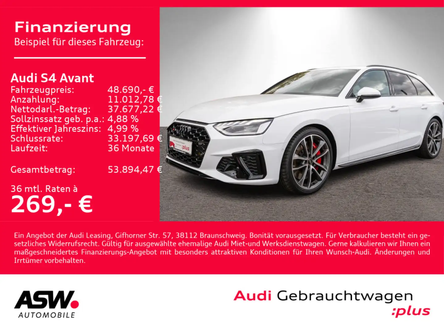 Audi S4 quattro 3.0TDI tiptron Navi LED AHK RFK Weiß - 1