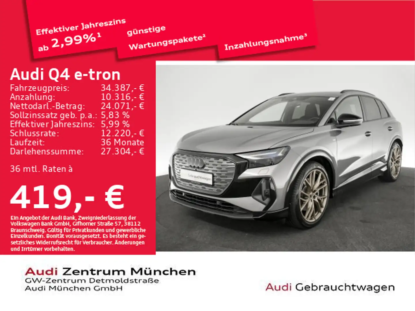 Audi Q4 e-tron 40 Edition One Virtual/Navi+/StdKlima Grijs - 1