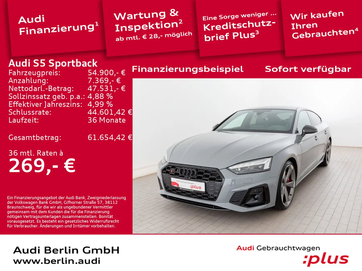 Audi S5 TDI tiptr. MATRIX NAVI PANO HUD Grau - 1