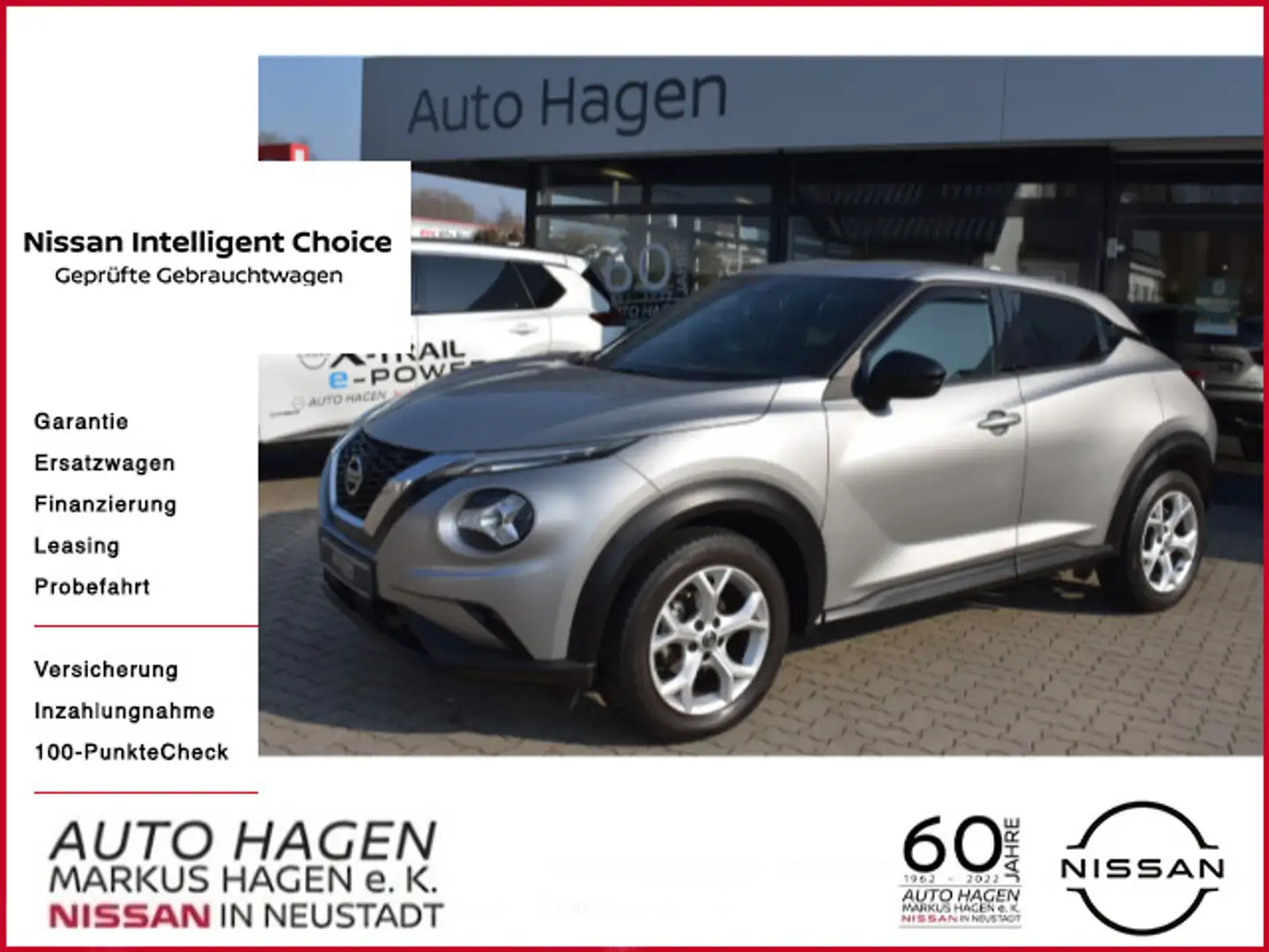 Nissan Juke 1.0 N-Connecta GJR auf 17" Alu Navi 360° Ka Silber - 1