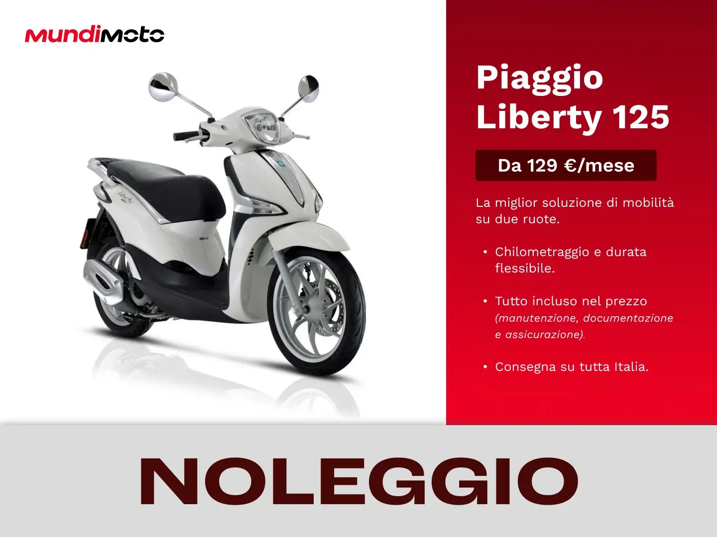 Piaggio Liberty 125 Noleggio partire da 6 mesi Alb - 1