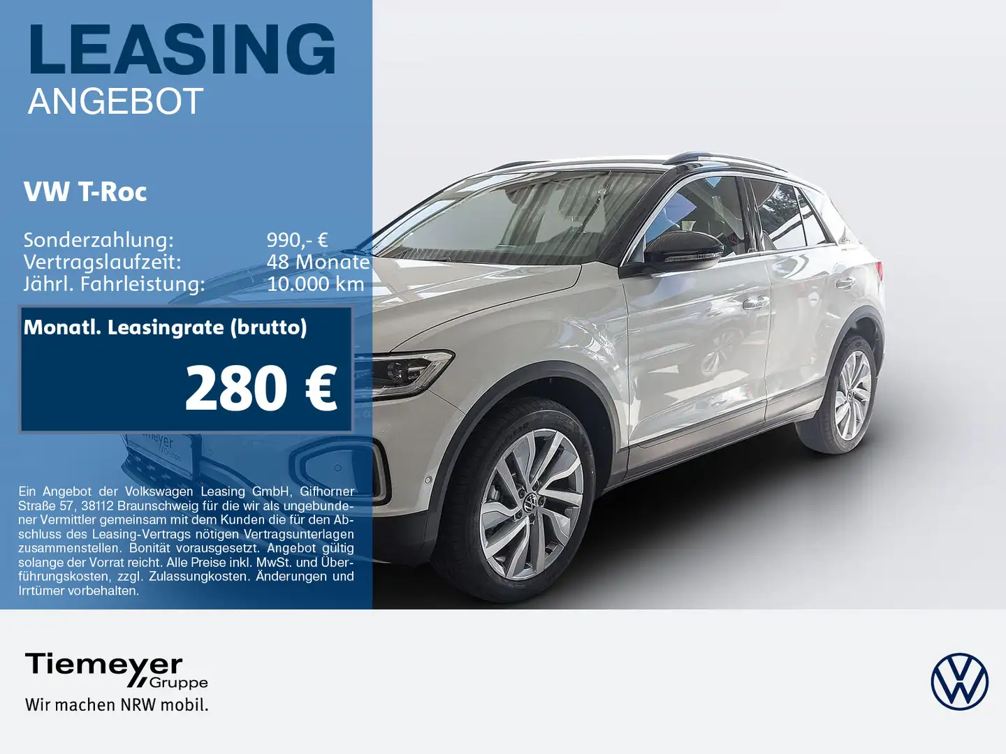 Volkswagen T-Roc 2.0 TDI SCR DSG LIFE GOAL REAR VIEW NAVI A Weiß - 1