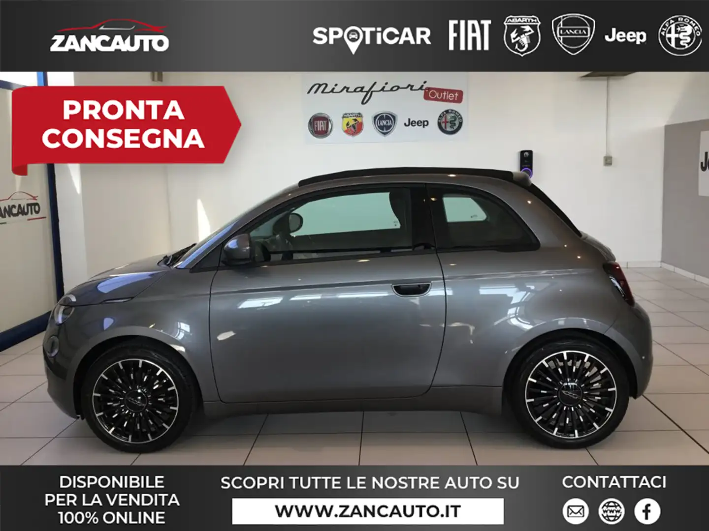 Fiat 500e Icon Cabrio 42 kw Grigio - 1