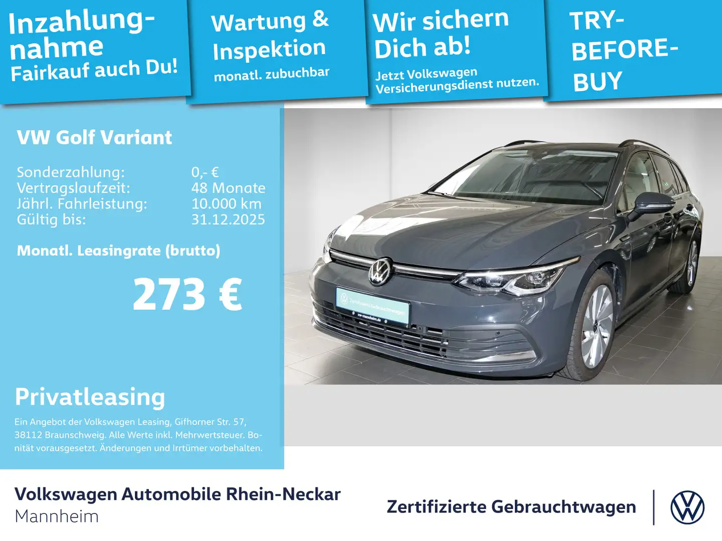 Volkswagen Golf Variant VIII 1.5 eTSI DSG Style ACC PDC LED Grau - 1