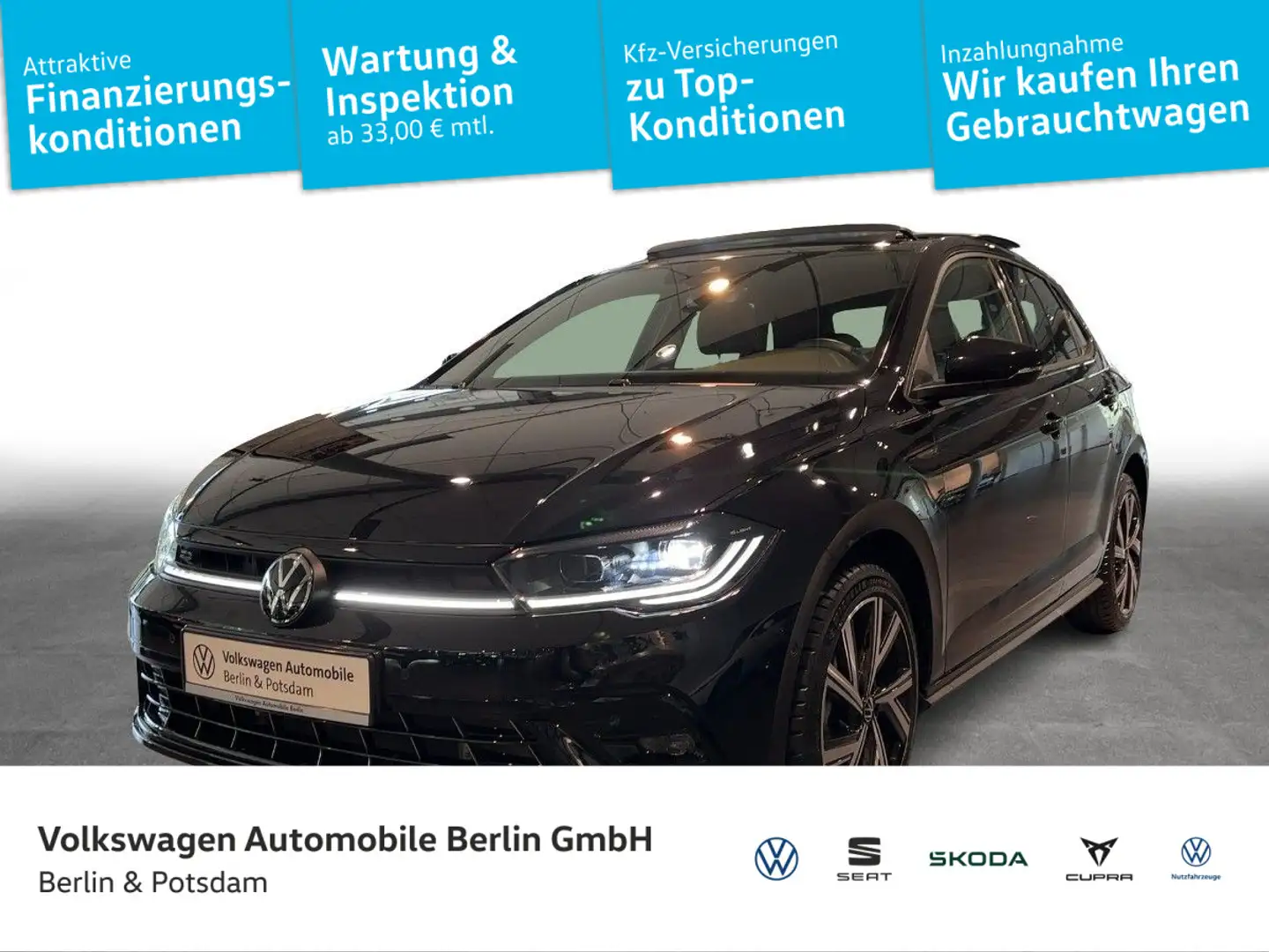 Volkswagen Polo 1.0TSI DSG R-Line P-DACH NAVI LED Schwarz - 1
