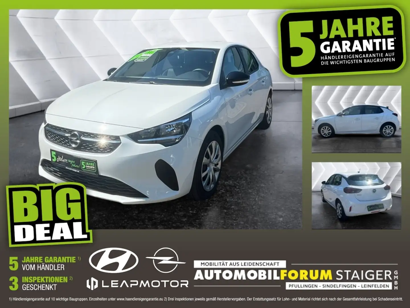 Opel Corsa F 1.2 Turbo Edition 5 Jahre Garantie Inspek Blanc - 1
