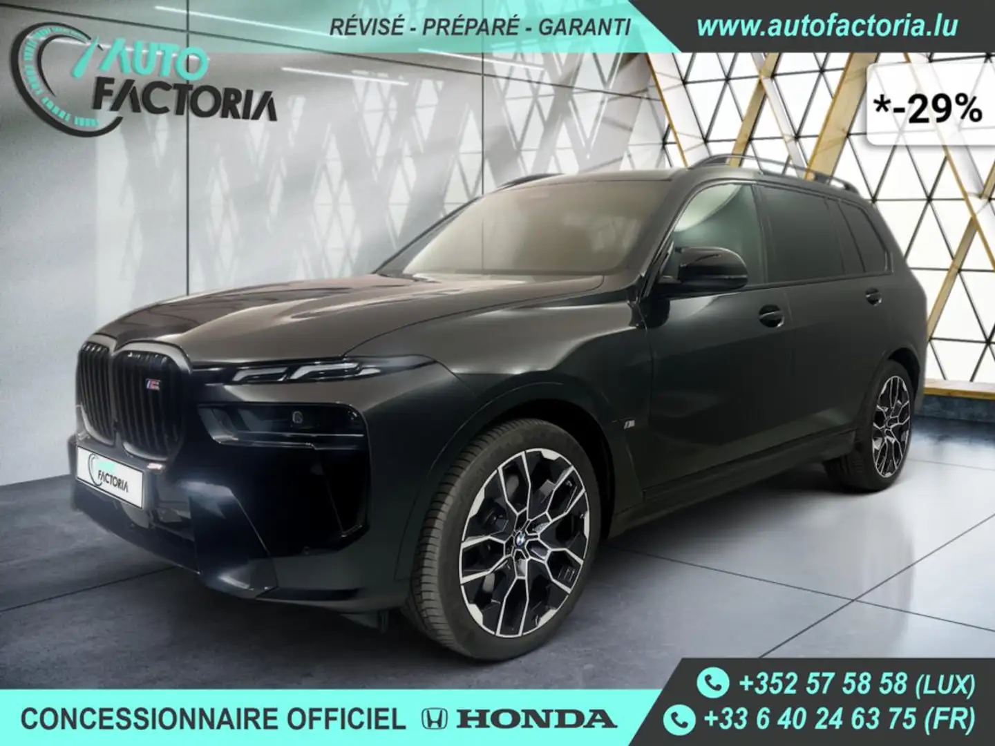 BMW X7 -29% M60I 530cv BVA8 4x4 PACK M 7PL+T.PANO+GPS+Opts Noir - 1