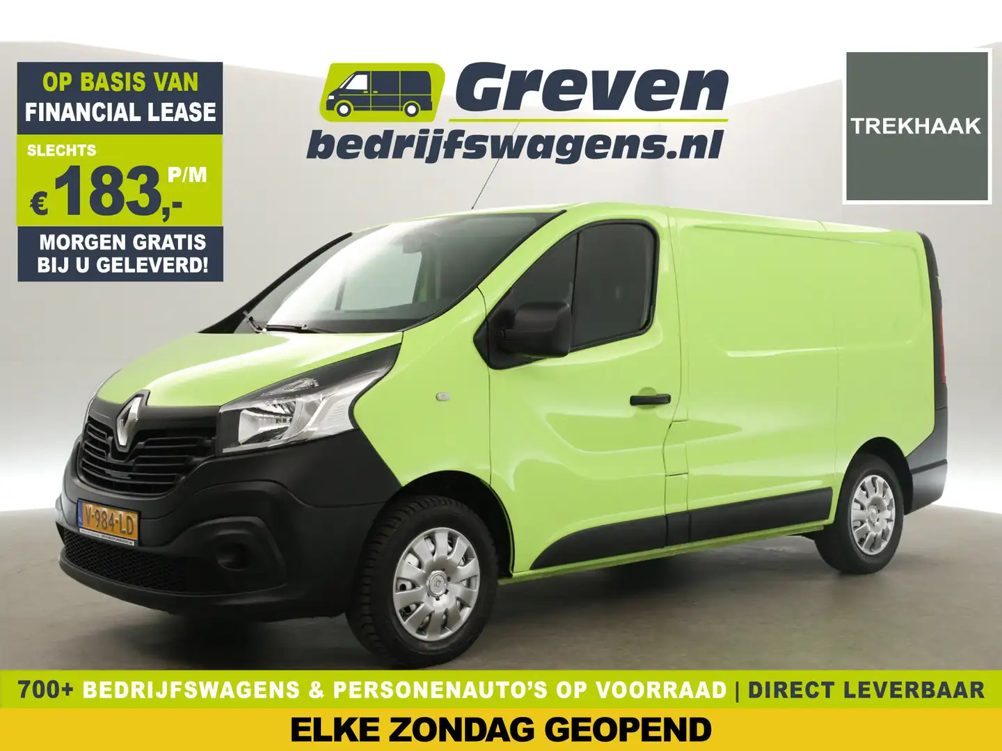 Renault Trafic 1.6 dCi T29 L1H1 Airco Cruise Trekhaak Navi 3 Pers Vert - 1