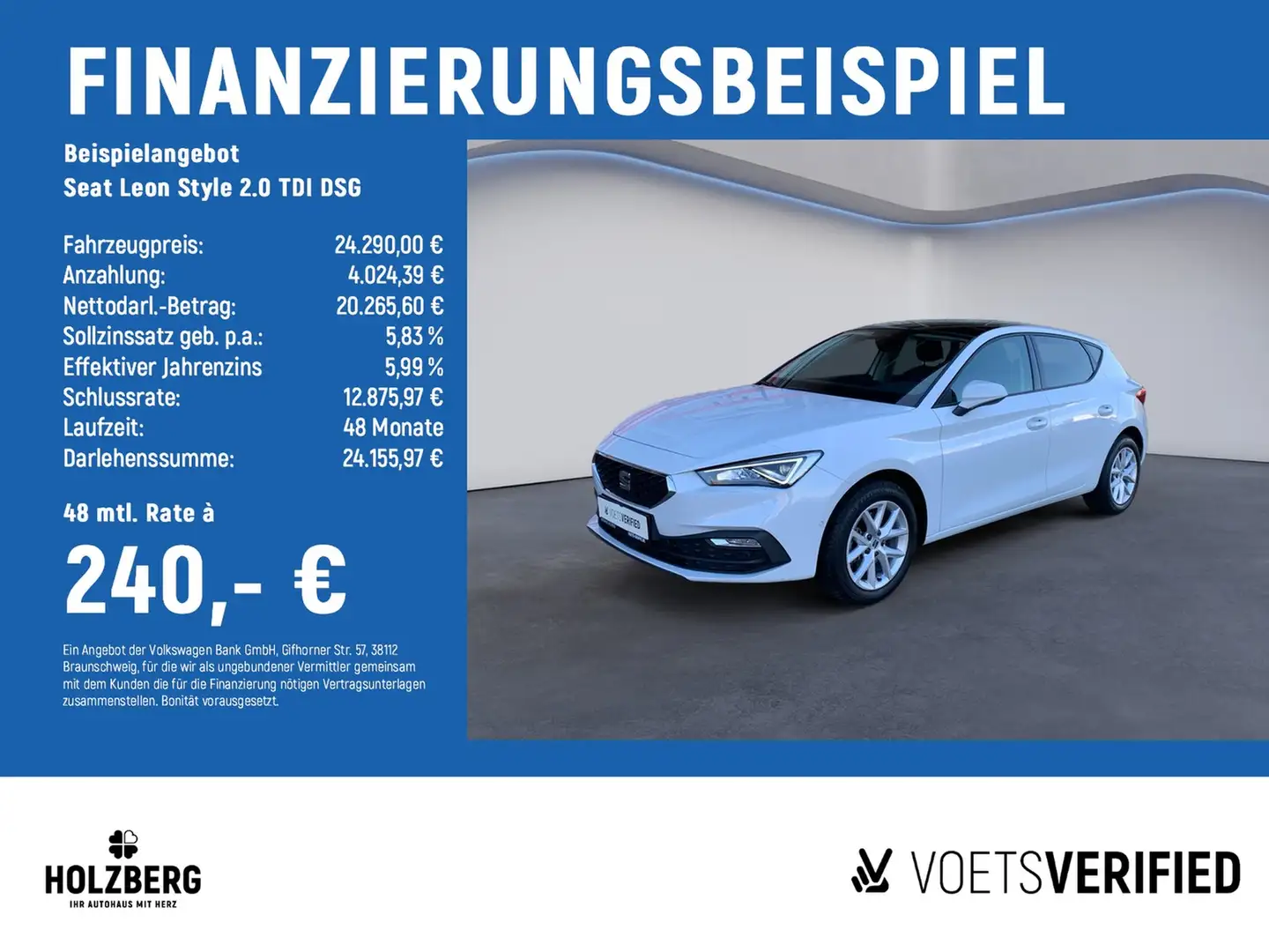 SEAT Leon Style 2.0 TDI DSG LED+PANO+STANDHZG Weiß - 2