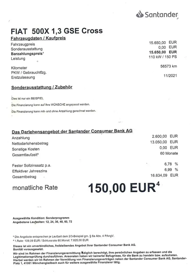 Fiat 500X 1.3 GSE, CrossAUT/Einparkhilfe/TEMP Schwarz - 2