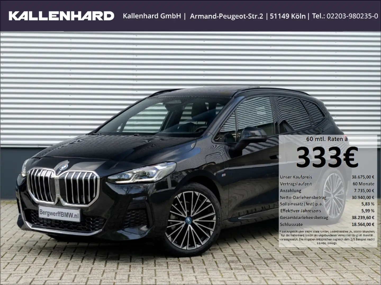 BMW 225 Active Tourer e xDrive-M-Sport-Pano-360 Kamera Schwarz - 1