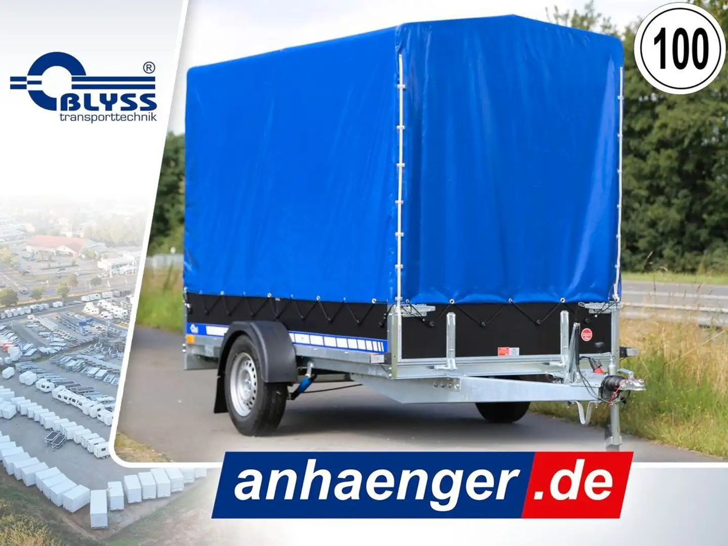 Blyss SONDERPREIS! PKW Anhänger 264x135x160cm 1300kg - 1