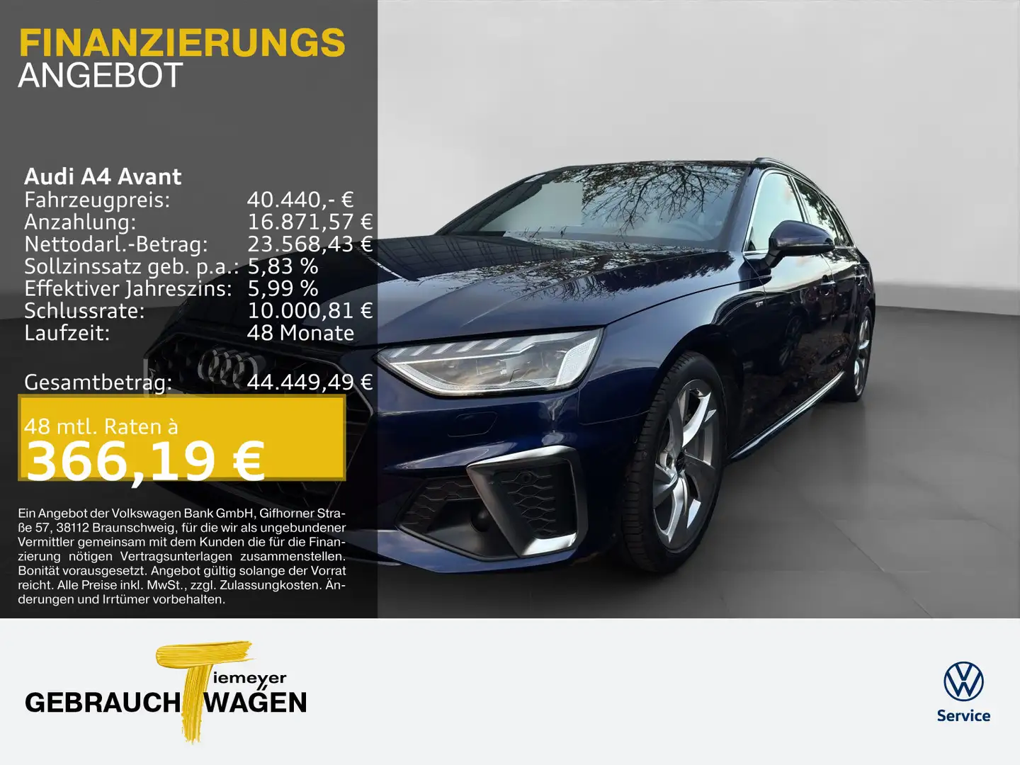 Audi A4 40 TFSI 2x S LINE MATRIX LM18 NAVI+ Blau - 1