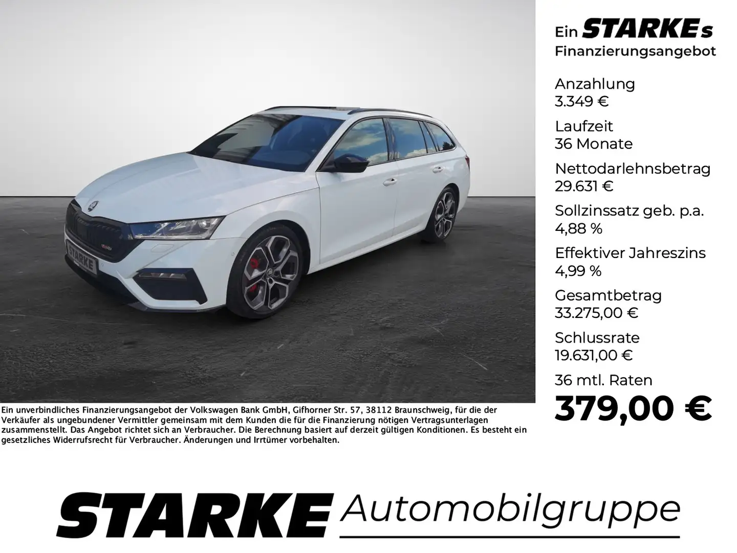 Skoda Octavia Combi 2.0 TSI DSG RS Plus Weiß - 1