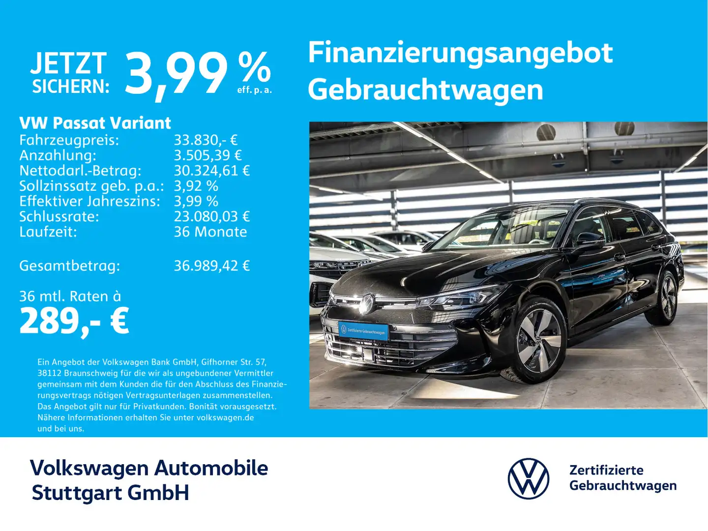 Volkswagen Passat Variant Business 2.0 TDI DSG Navi AHK Schwarz - 1