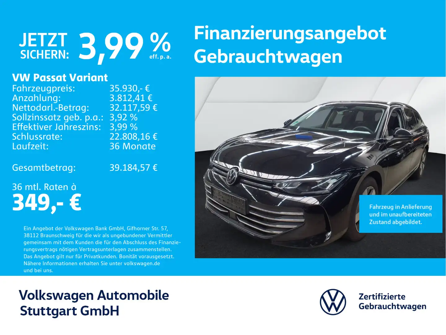 Volkswagen Passat Variant 2.0 TDI Business DSG Navi AHK Schwarz - 1