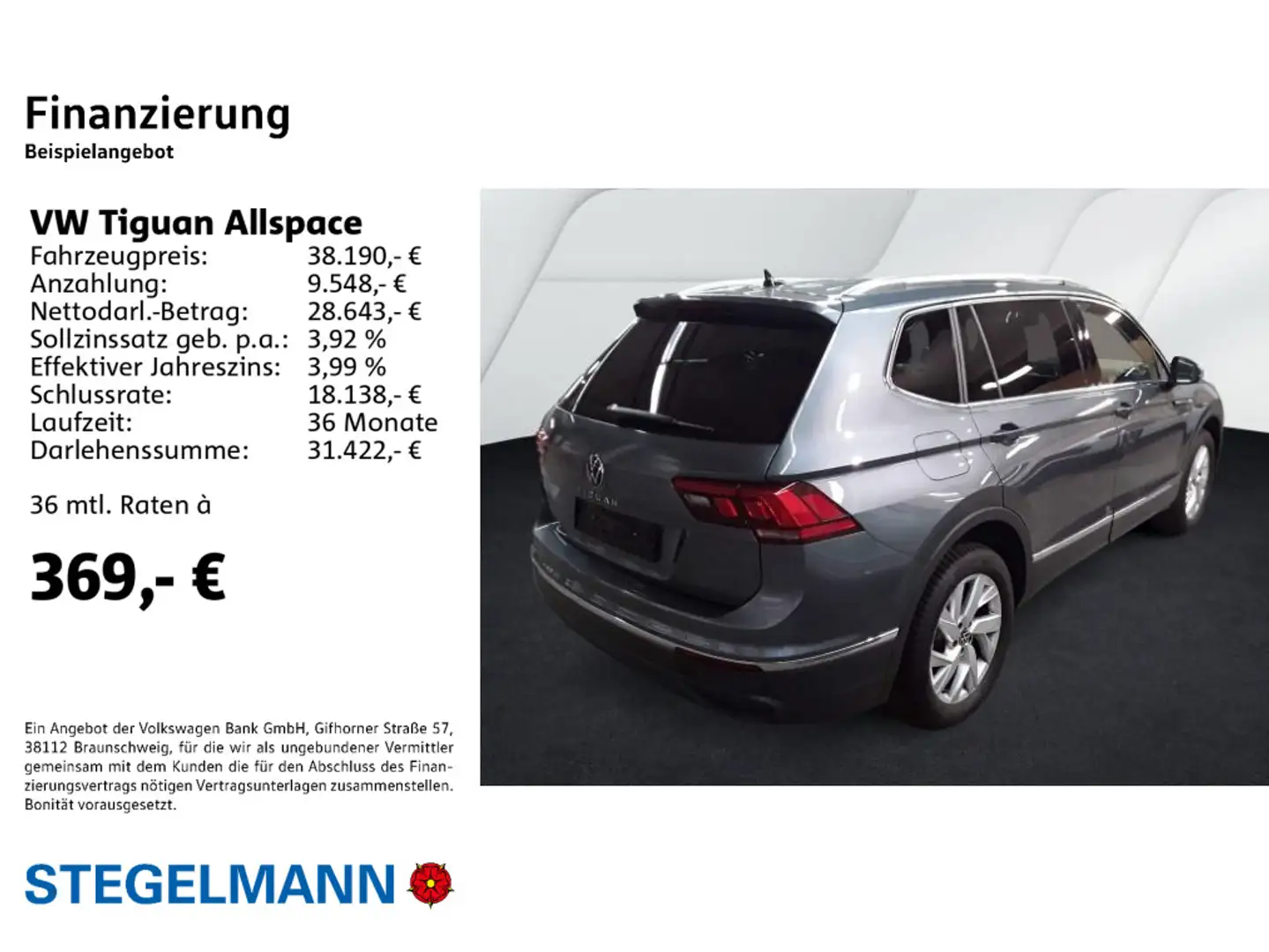 Volkswagen Tiguan Allspace 2.0 TDI DSG Life 7-Sitzer *AHK*N Grau - 2
