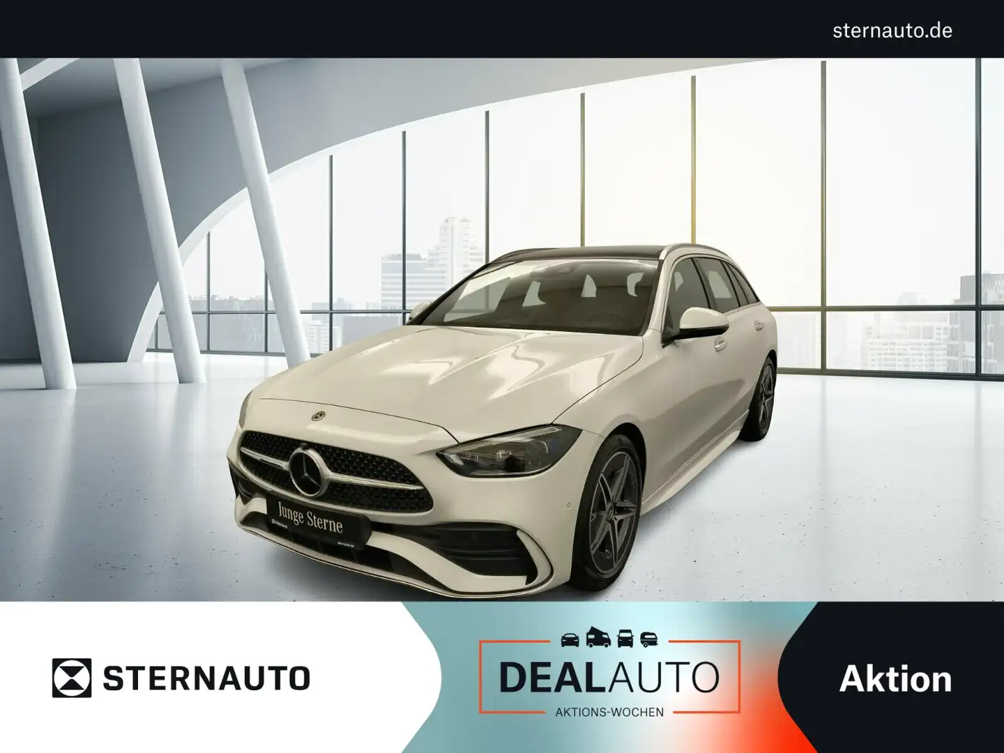 Mercedes-Benz C 220 C 220d T AMG Distro Pano HinterachsLenk KeyGo Navi Weiß - 1
