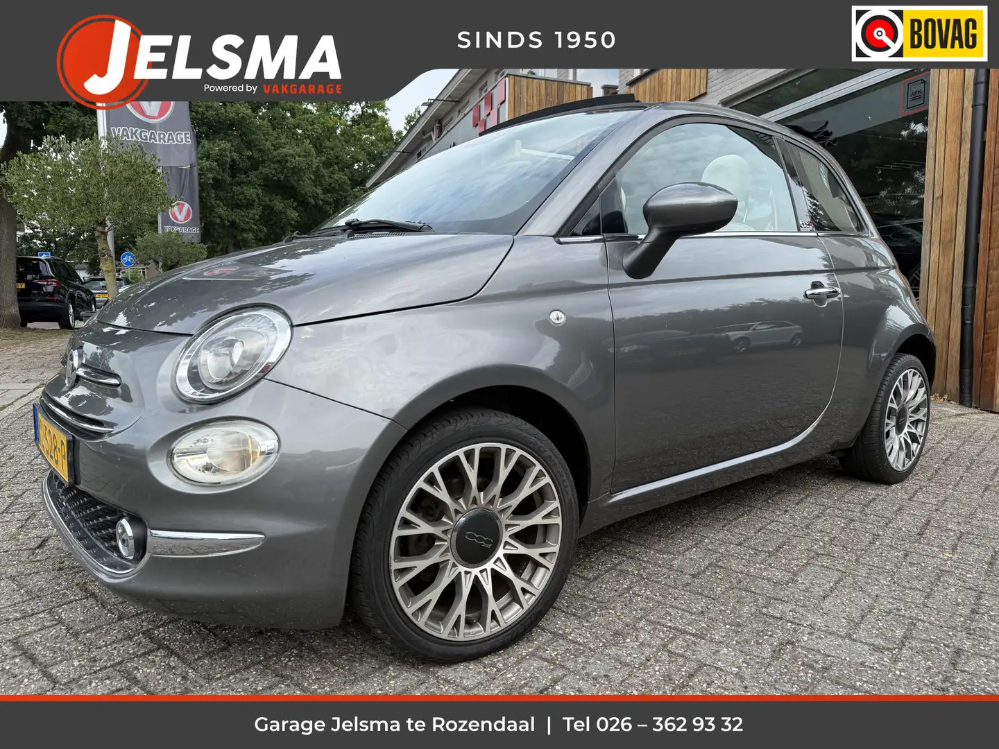 Fiat 500C 0.9 TwinAir Turbo Lounge, Navi | Pdc | NL auto Grijs - 1