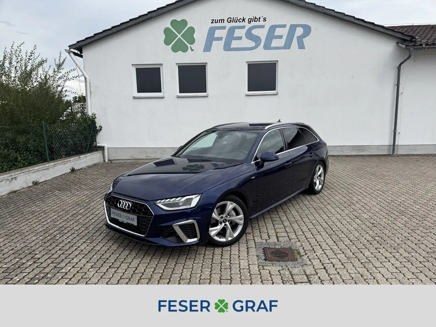 Audi A4 Avant 2x S line 40 TDI AHK MATRIX CARPLAY Blau - 1