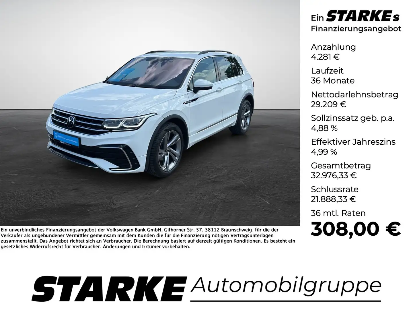 Volkswagen Tiguan 2.0 TDI DSG R-Line Blanc - 1