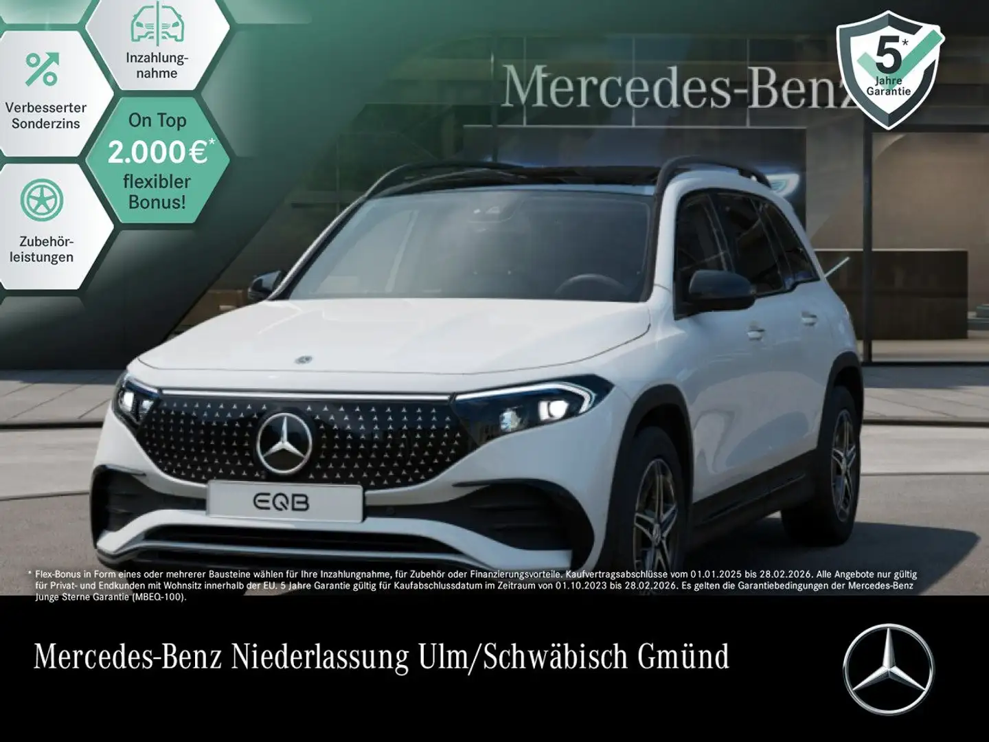 Mercedes-Benz EQB 250 AMG+NIGHT+PREMIUM+AHK+PANO+360+MEMORY+HUD Weiß - 1