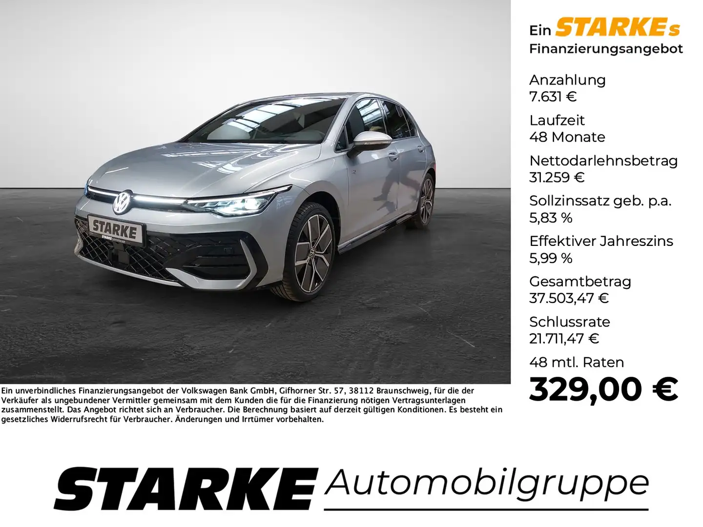 Volkswagen Golf 8 1.5 eTSI DSG R-Line Argent - 1