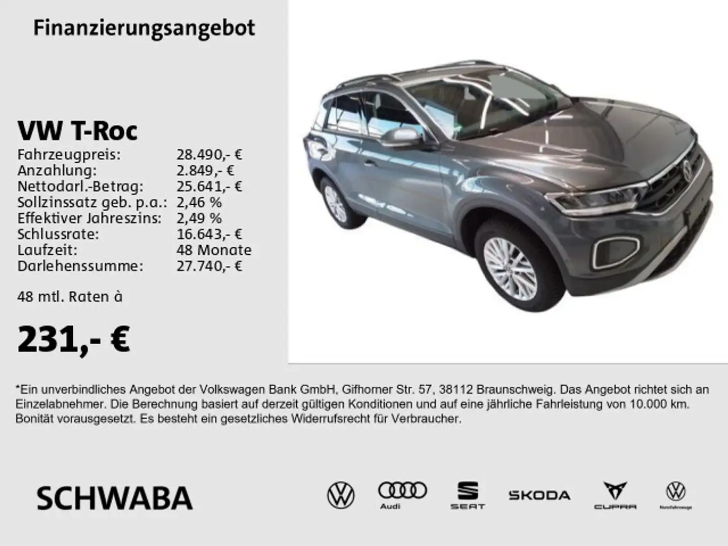 Volkswagen T-Roc Life 1.5 TSI DSG *ACC*LED*NAVI*VIRTUAL*16* Grau - 1