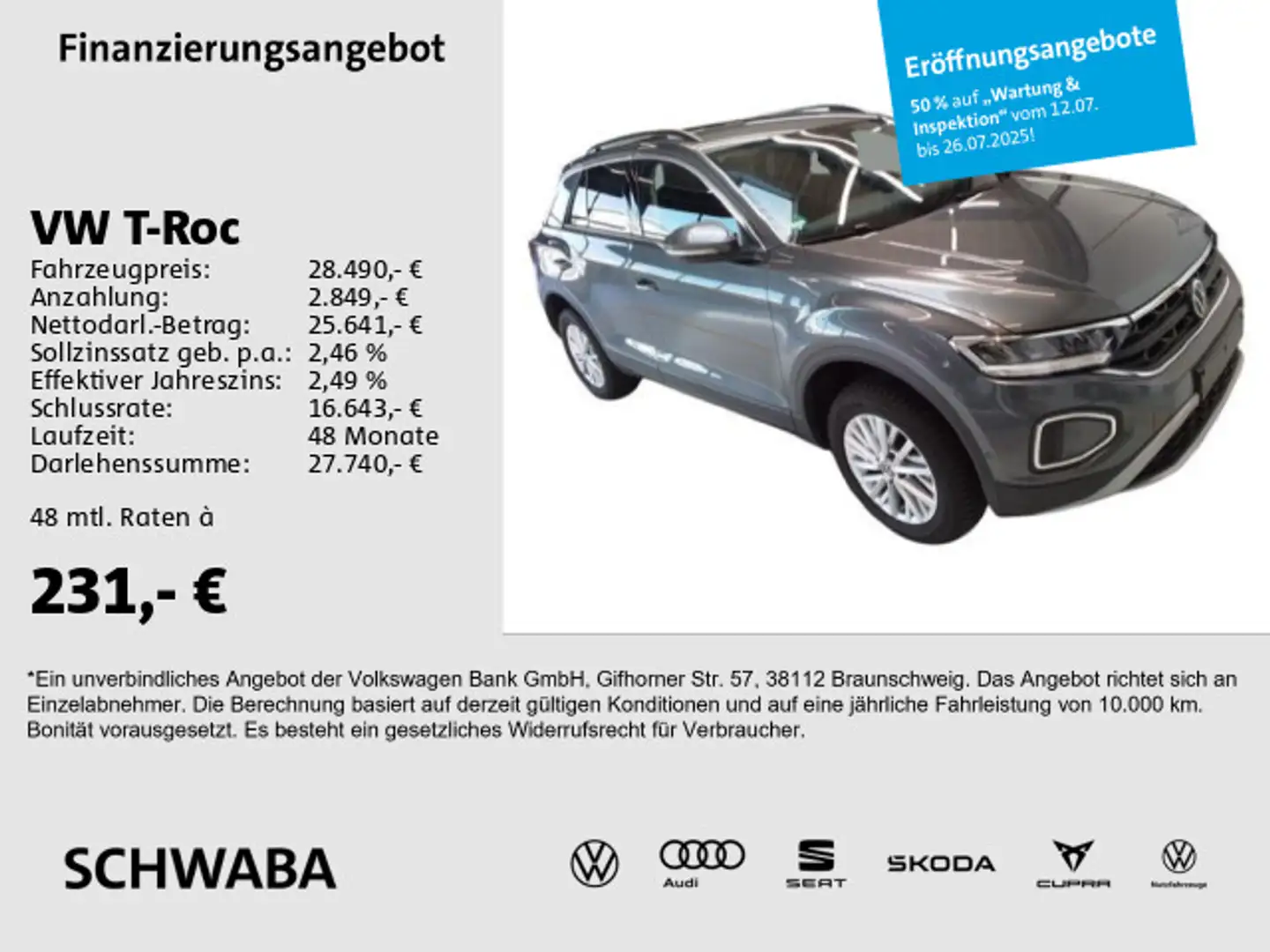 Volkswagen T-Roc Life 1.5 TSI DSG *ACC*LED*NAVI*VIRTUAL*16* Grau - 1