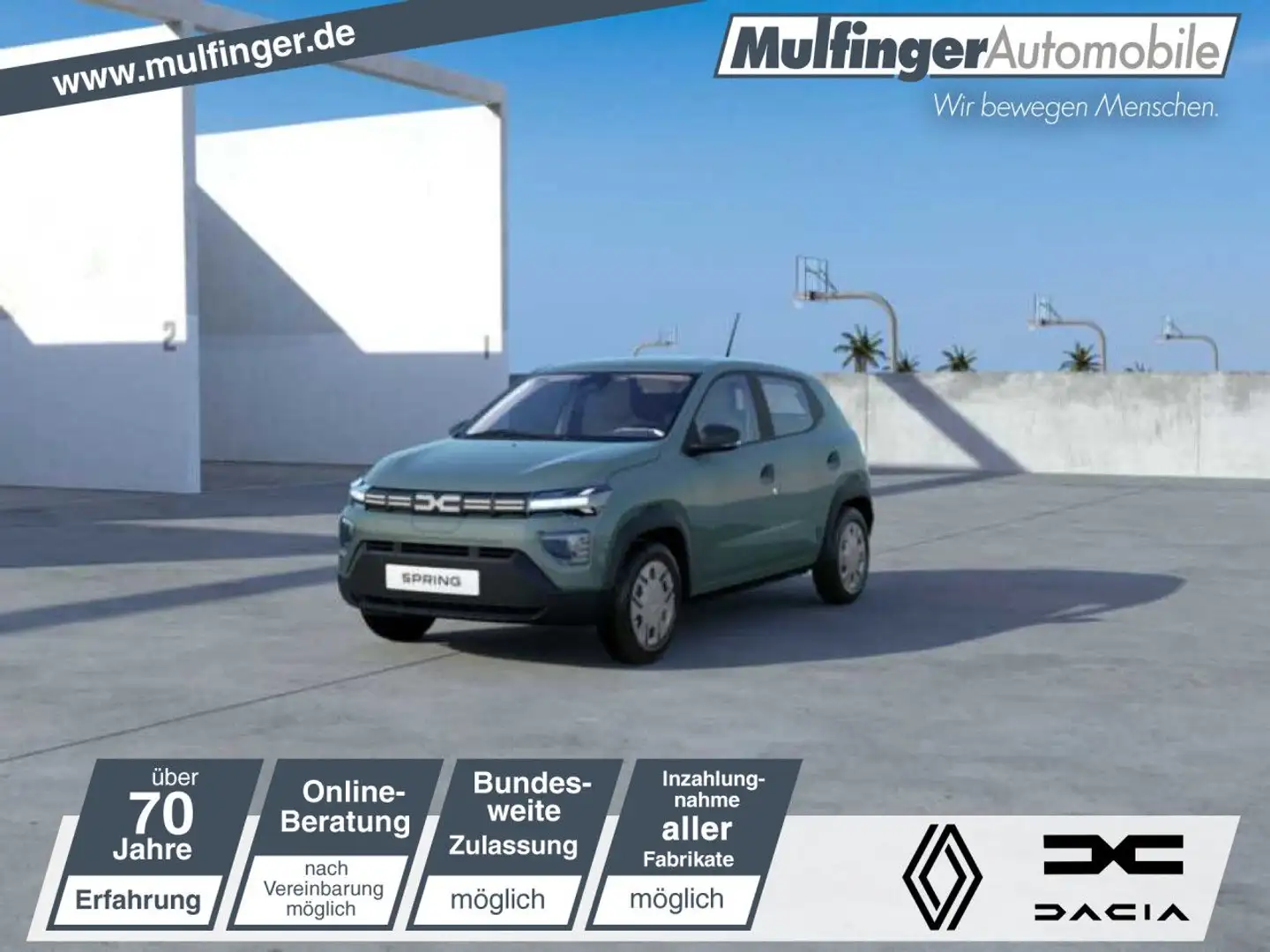 Dacia Spring Essential ELECTRIC 45 Navi Einparkhilfe Grün - 1