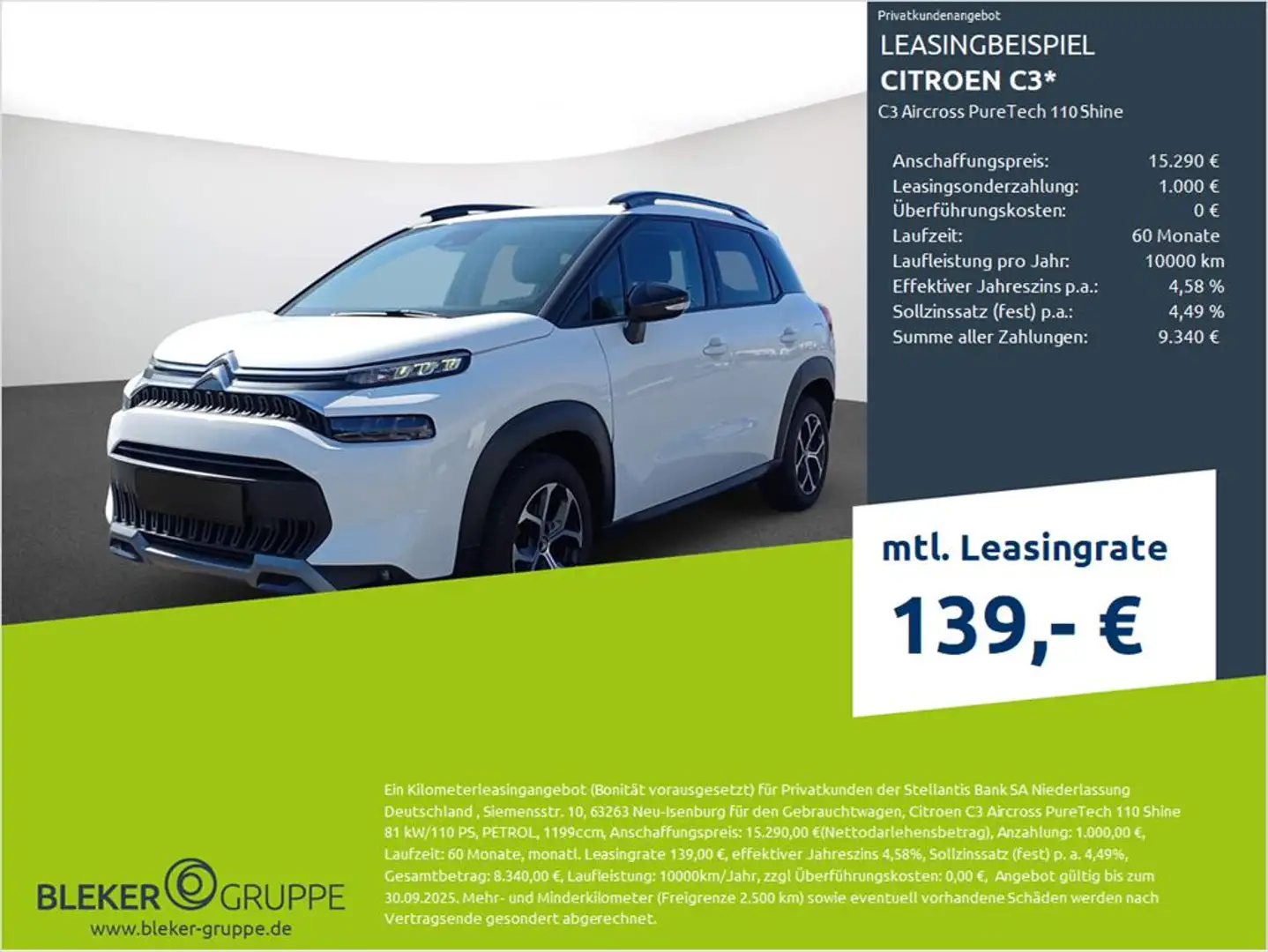 Citroen C3 Aircross PureTech 110 Shine Blanc - 1