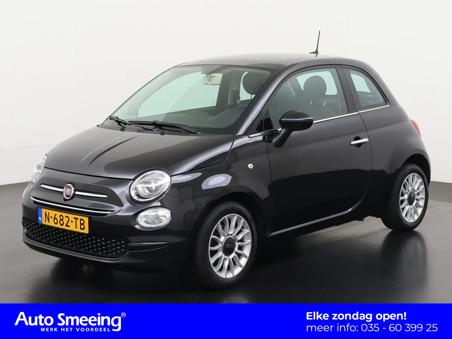 Fiat 500 1.2 Lounge | Panoramadak | Leder | Navigatie | Par Zwart - 1