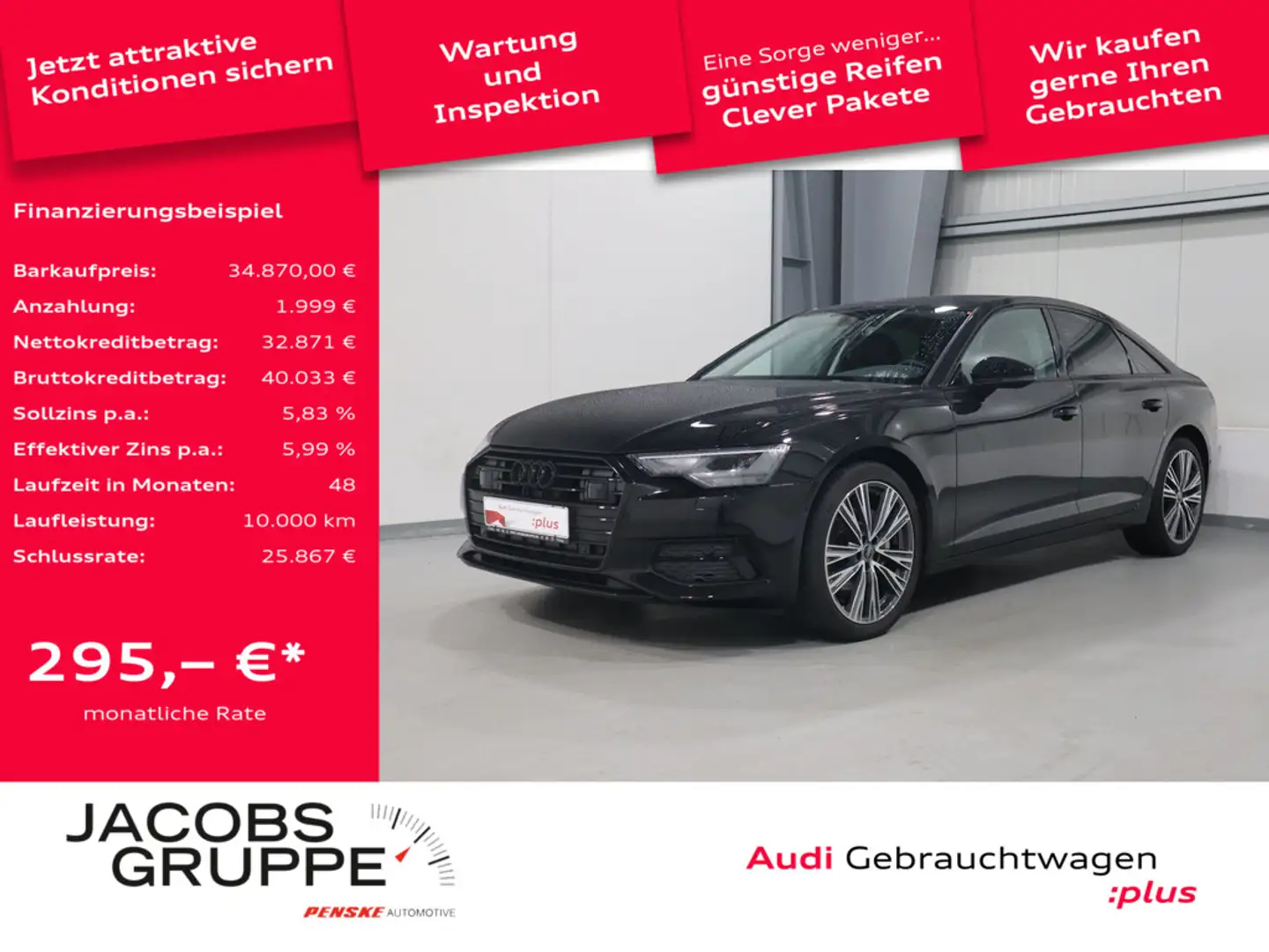 Audi A6 Limousine 45 TFSI advanced LED*ACC*PDC * Schwarz - 1