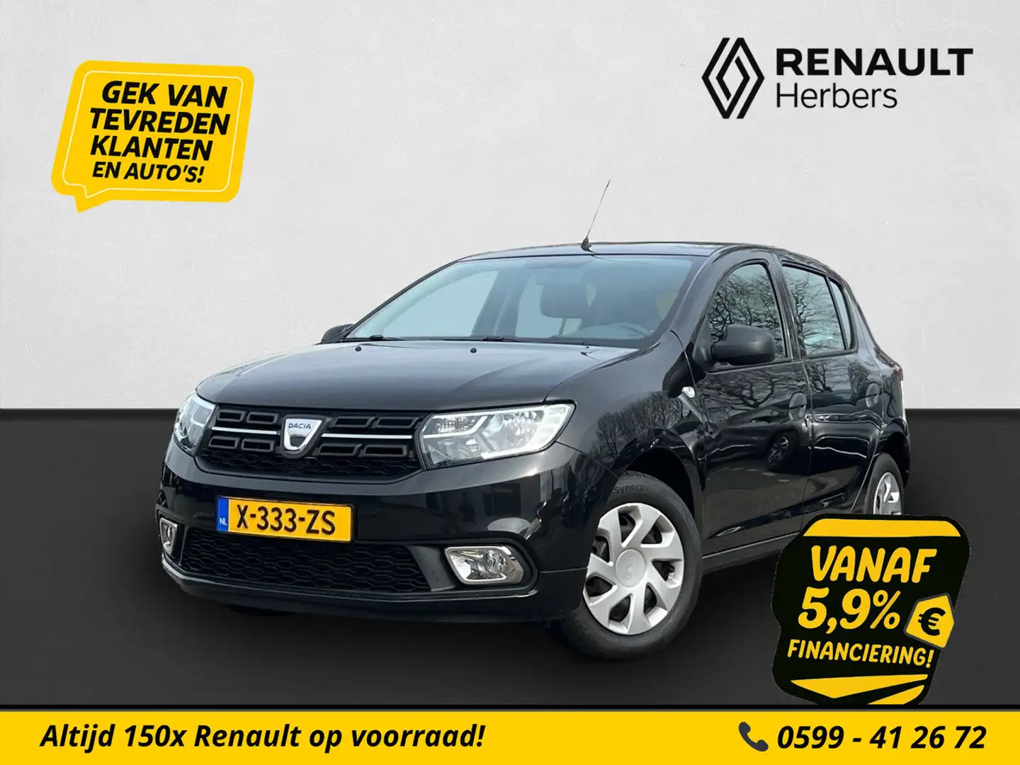 Dacia Sandero 1.0 TCe 90 Essential AIRCO / STOELVERWARMING Schwarz - 1