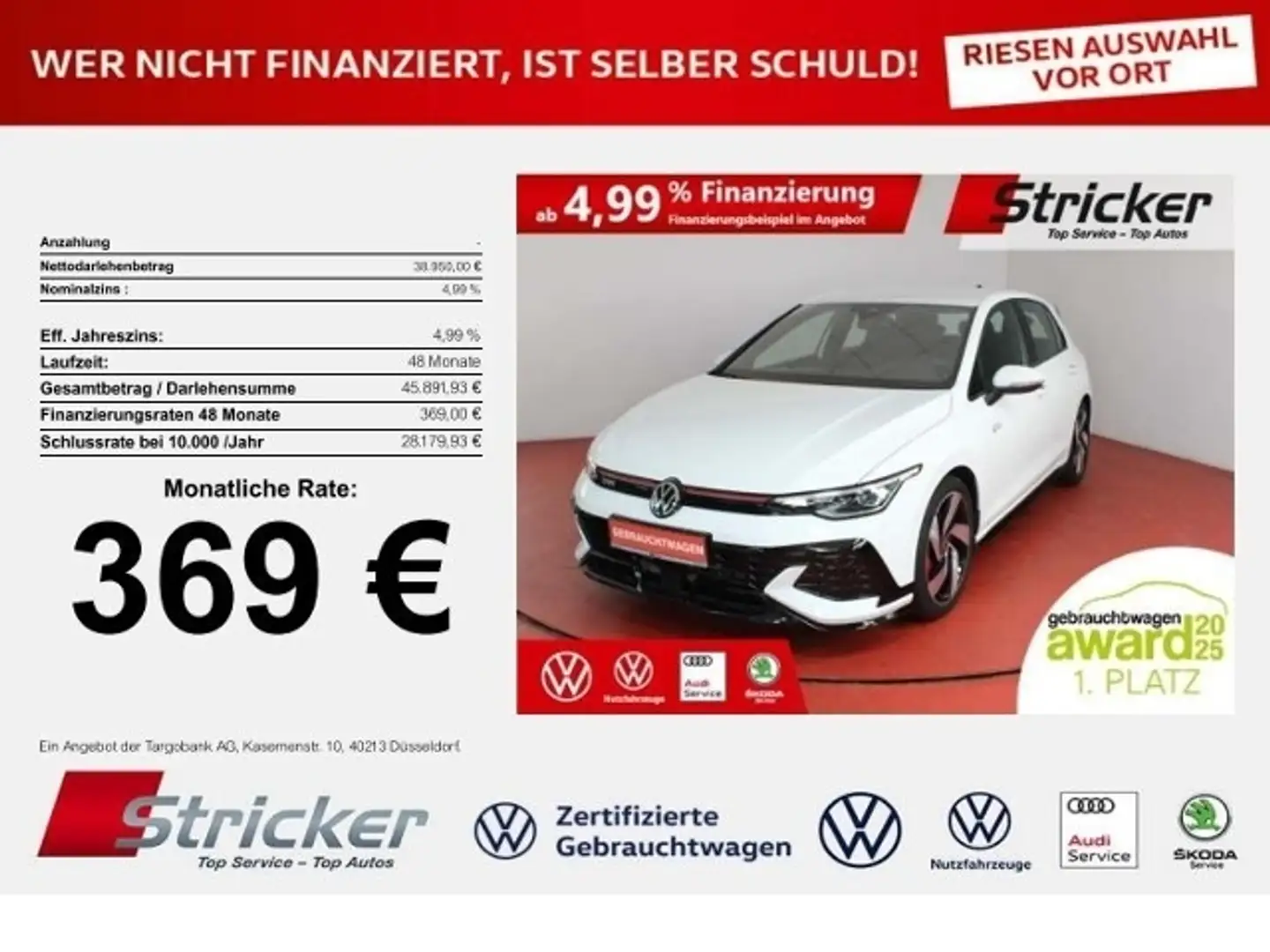 Volkswagen Golf GTI Clubsport 2.0TSI DSG 369,-ohne Anzahlung Kame Weiß - 1