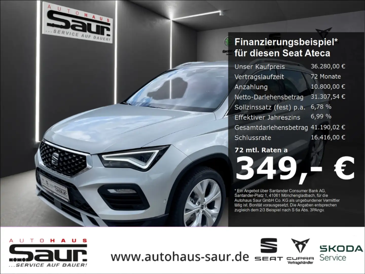 SEAT Ateca Xperience 1.5 TSI DSG AHK RÜCKFAHRKAMERA BEATS SHZ Argento - 1