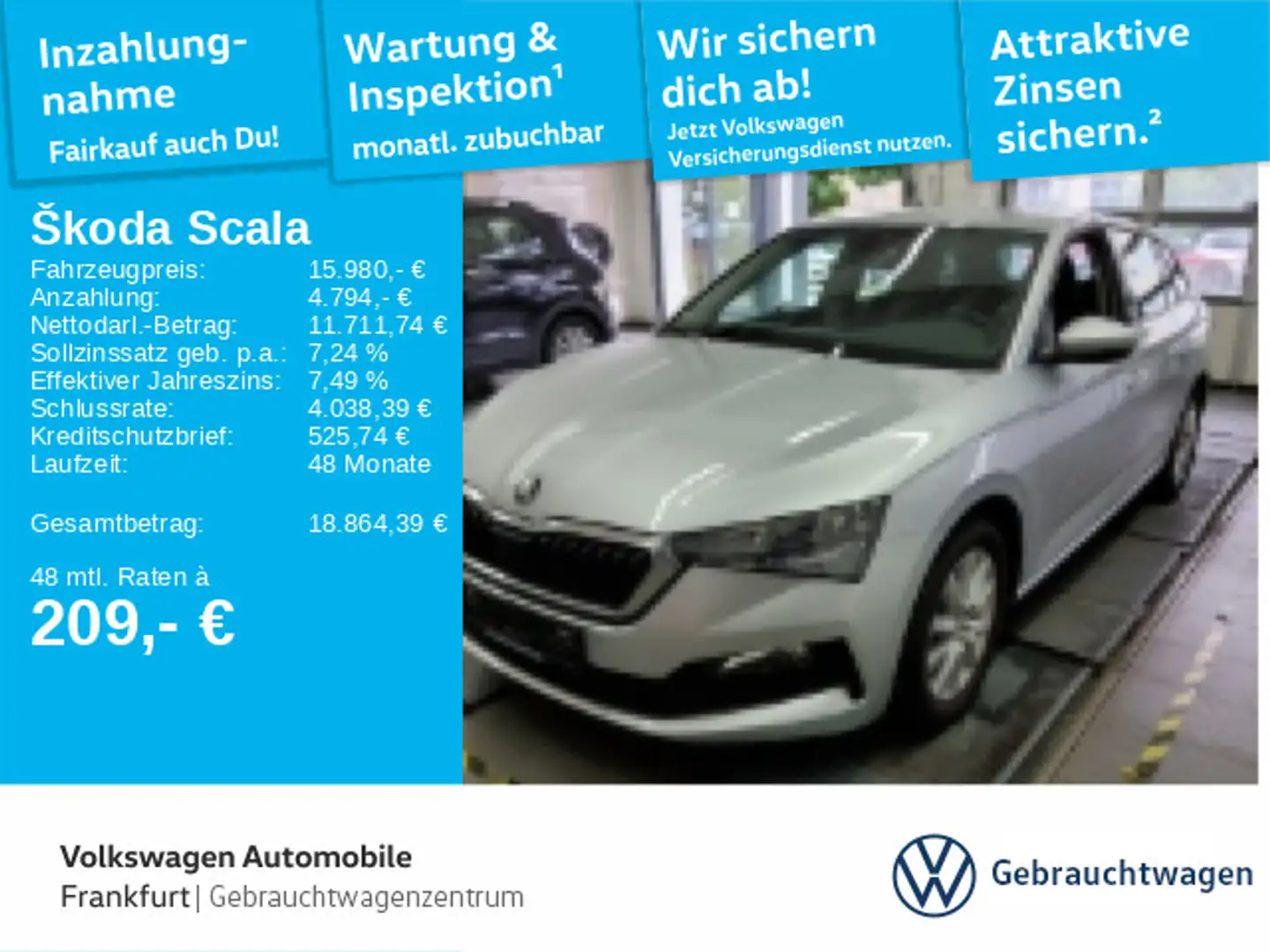 Skoda Scala 1.0 TSI Ambition Kimaanlage Sitzheizung Sp Silber - 1