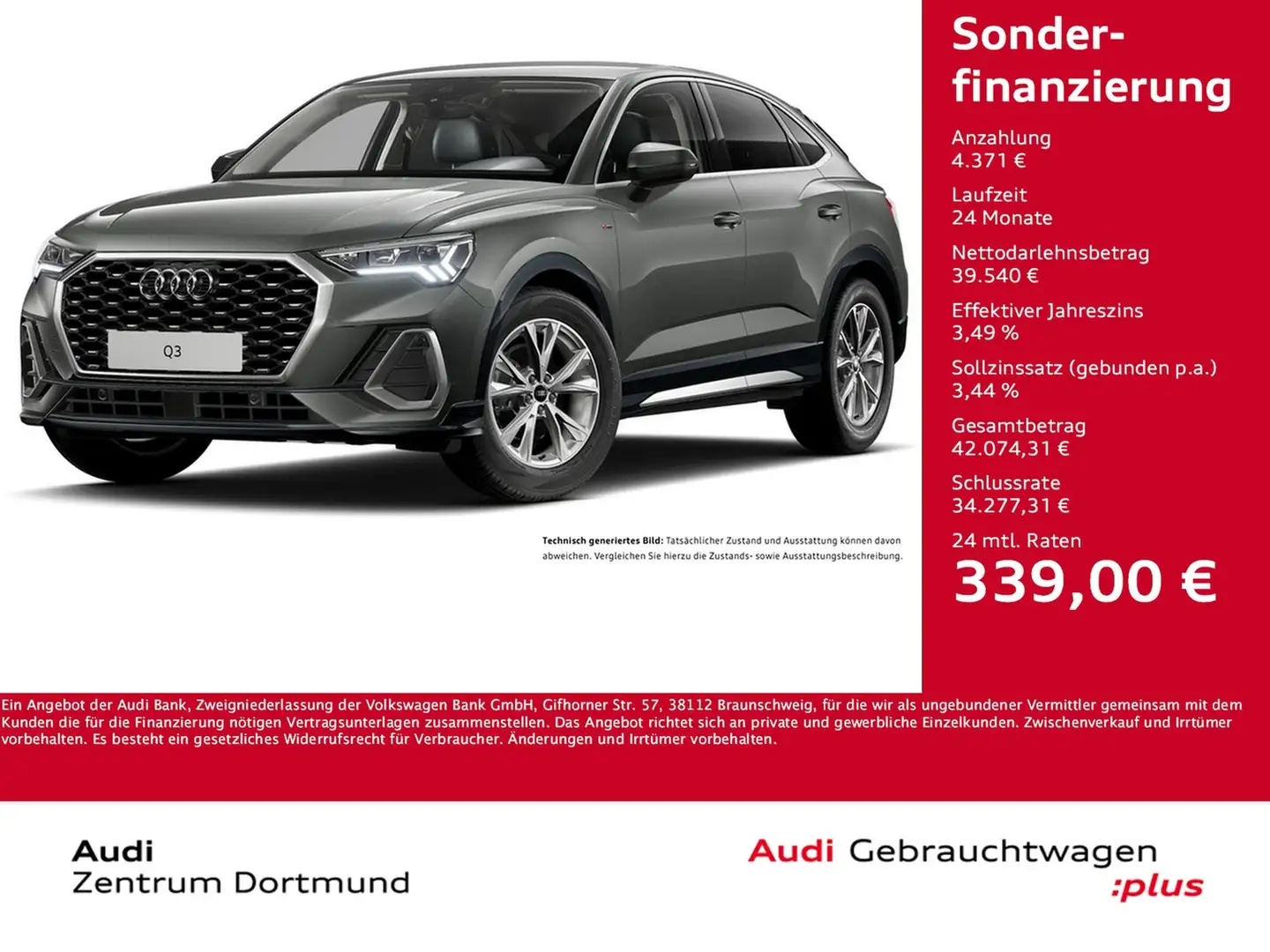 Audi Q3 Sportback 35 S LINE AHK ACC LM18 EKLAPPE NAVI+ Grau - 1