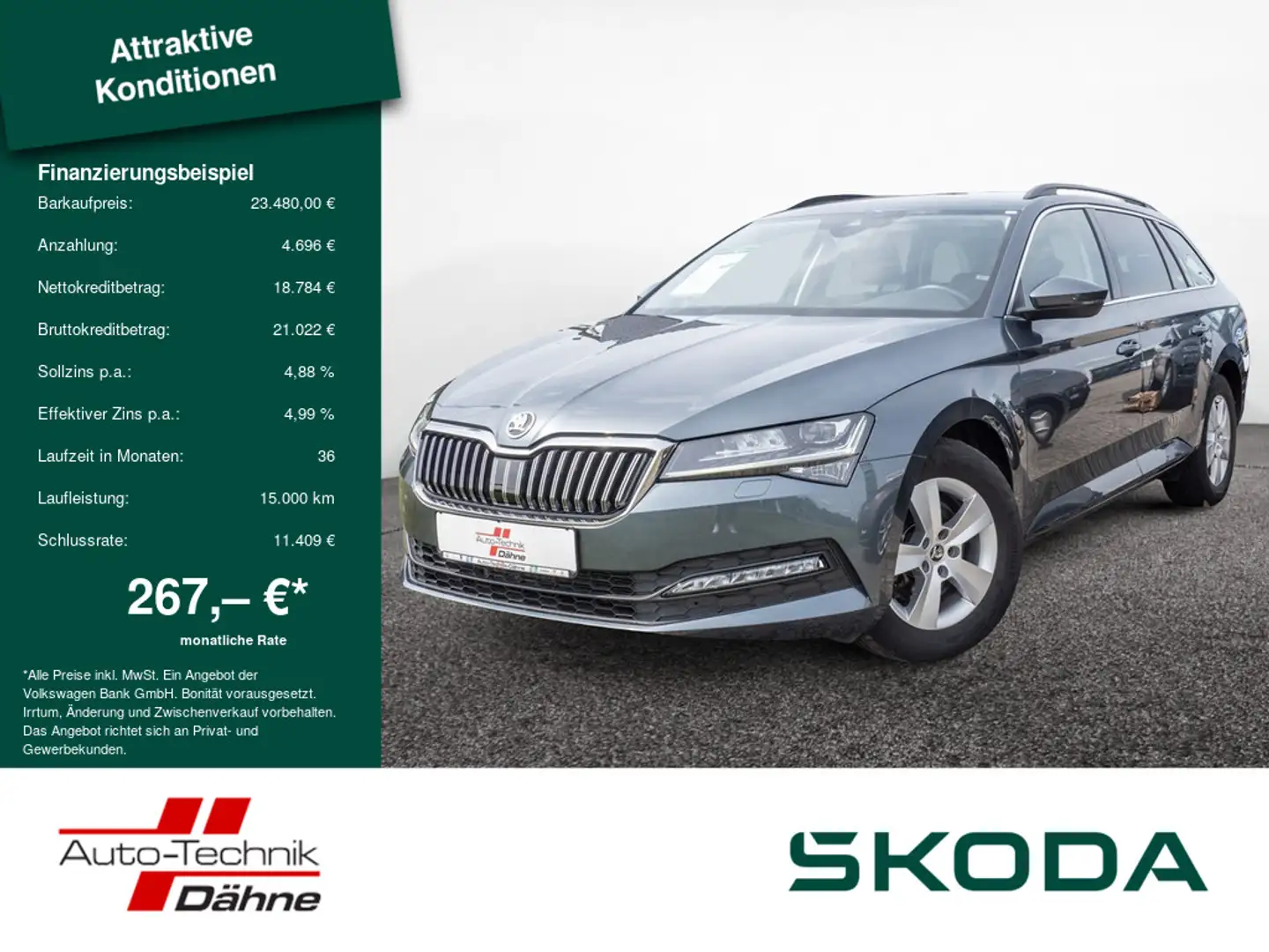 Skoda Superb Combi 2.0 TDI DSG Ambition NAVI ACC Grau - 1