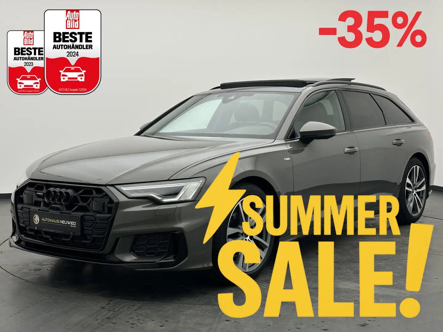 Audi A6 A6 Avant 40 TDI quattro +PANO+STANDHZ+SLINE+CAM+ Grijs - 1