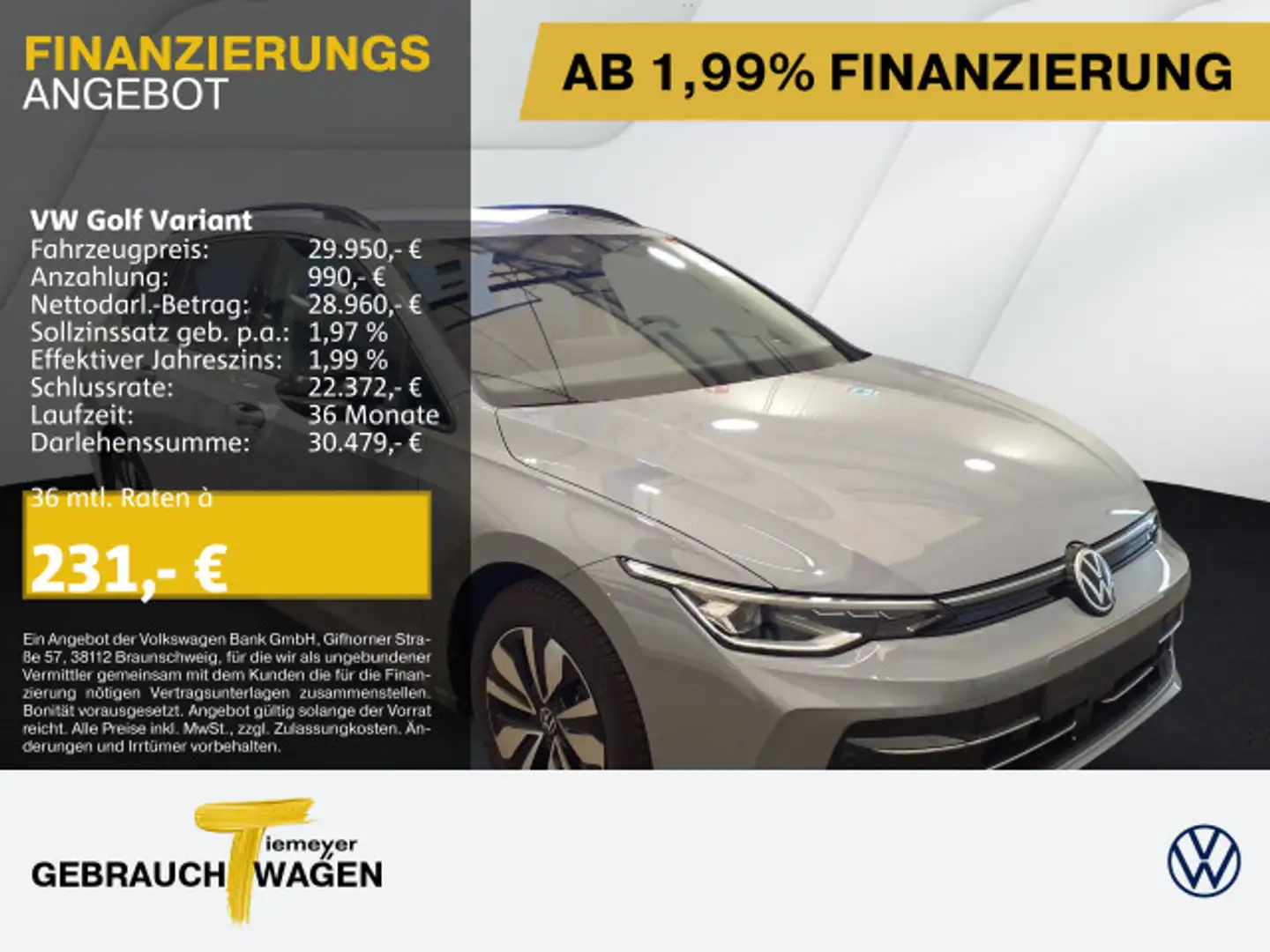Volkswagen Golf Variant 1.5 eTSI DSG GOAL LED+ NAVI AHK Grau - 1