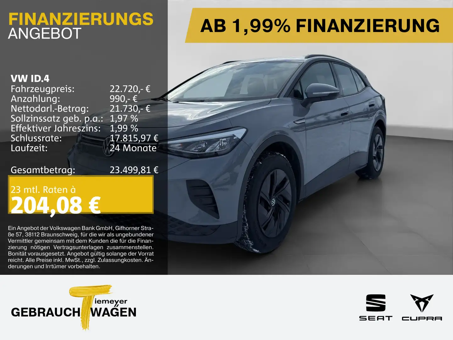 Volkswagen ID.4 PURE ACC CLIMATRONIC PDC Grau - 1