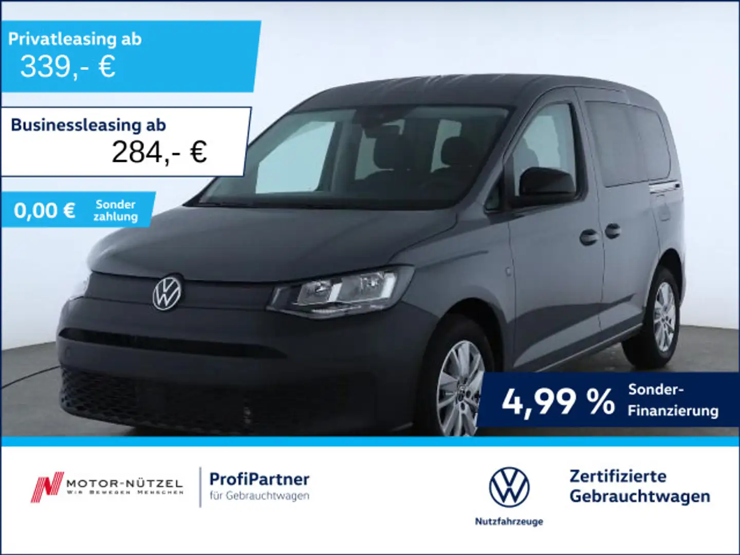 Volkswagen Caddy 2.0 TDI NAVI+SHZ+RFK+2xPDC+GRA+MFL+AID+AHK Grau - 1