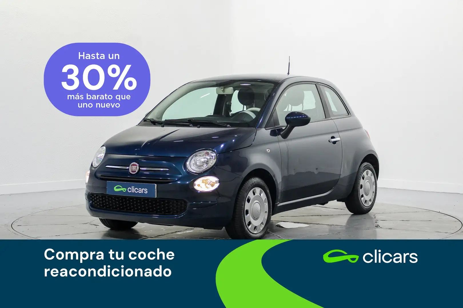 Fiat 500 1.0 Hybrid Cult 52kW Bleu - 1