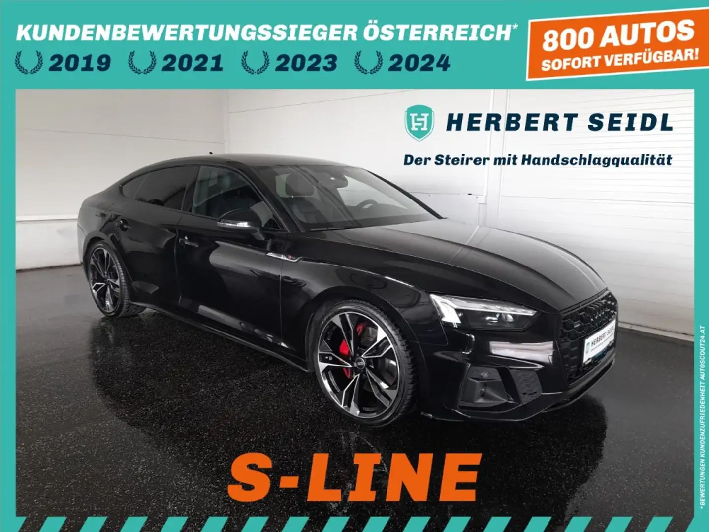 Audi A5 SB S-LINE "BLACK" 50 TDI Quattro Tip-tr. *20 ZOLL / MATRIX LED / STANDHEIZUNG / HEAD-UP / NAVI / FEINNAPPA-LEDER-ELEKTR. Schwarz - 1