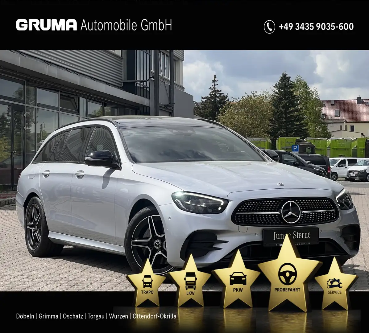 Mercedes-Benz E 200 E 200 d T AMG+Night+Pano+Distronic+CarPlay+360°+ Silber - 1