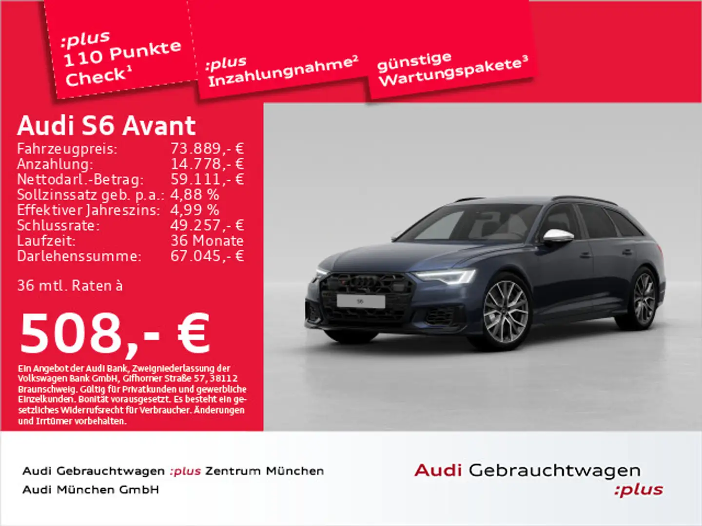 Audi S6 TDI AHK/Kameras/B&O/Matrix Blau - 1