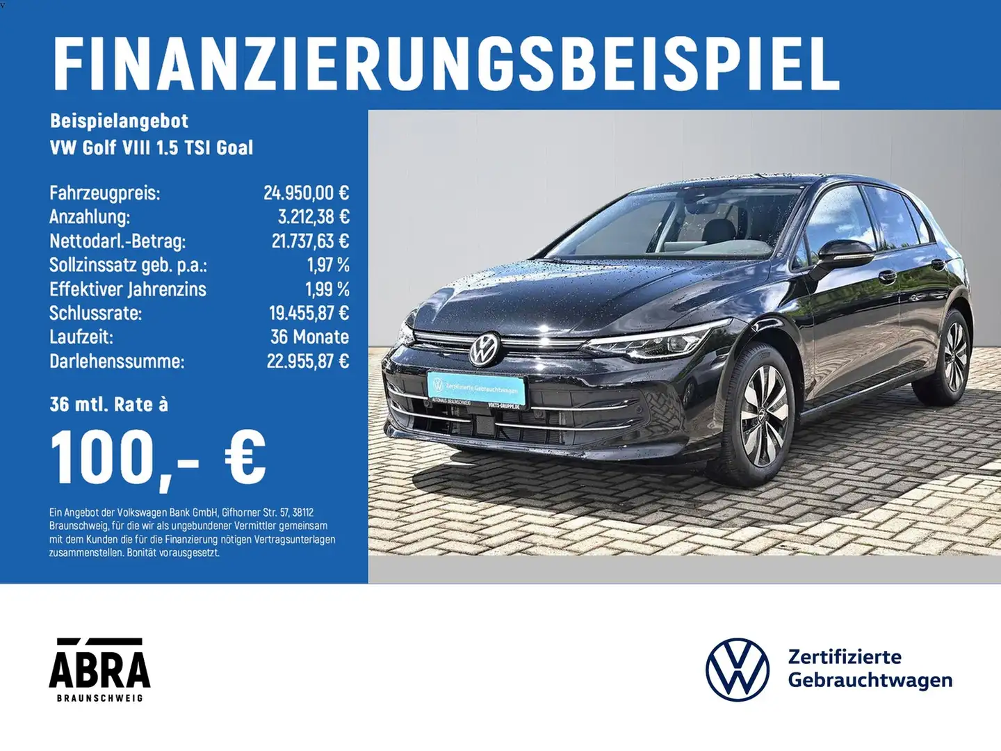 Volkswagen Golf VIII 1.5 TSI Goal LED+NAV+ACC+SIDE+AHK Schwarz - 2