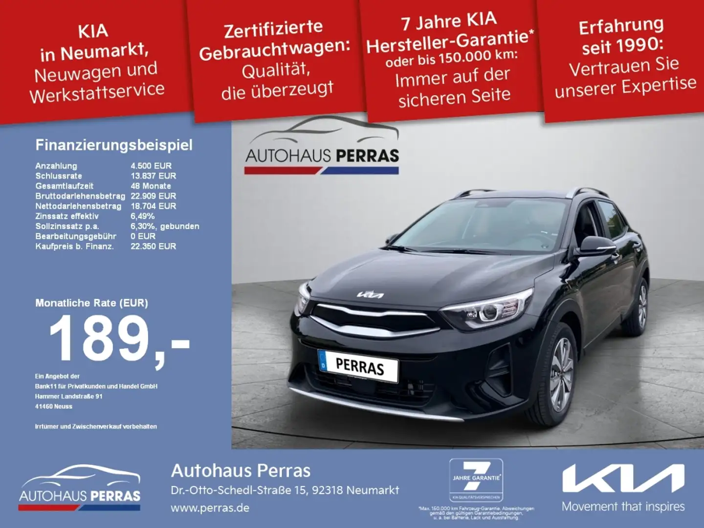 Kia Stonic 1.0T 100 Vision Navi Sitzheizung Schwarz - 1