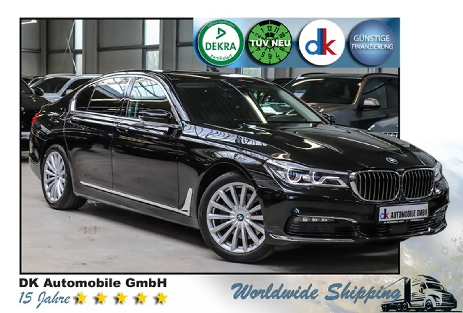 BMW 730 d Aut/HARMAN/KAMERA360/LASER/KOMFORT/GLASDACH Negro - 1